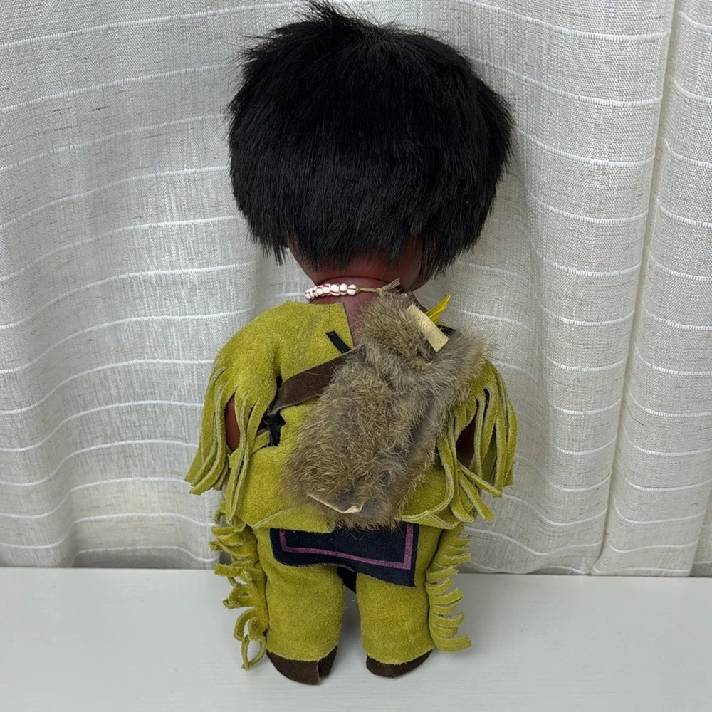 Native American Indian Doll Baby Dolls Leather Clothes Vintage